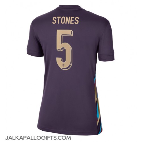 Englanti John Stones #5 Vieraspaita Naiset EM-Kisat 2024 Lyhythihainen